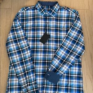 Bugatchi optical check cotton shirt